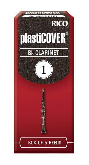 Rico Plasticover Bb Clarinet Reeds, Strength 1.0, 5-pack - RRP05BCL100