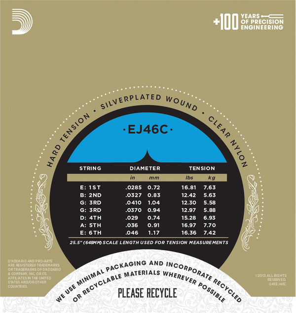 DAddario EJ46C Pro-Arte Composites Hard Tension