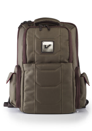 GruvGear Club Bag Elite - Flight-Smart Tech Backpack (Pewter, Leather Trim)  - GG-CLUBLT